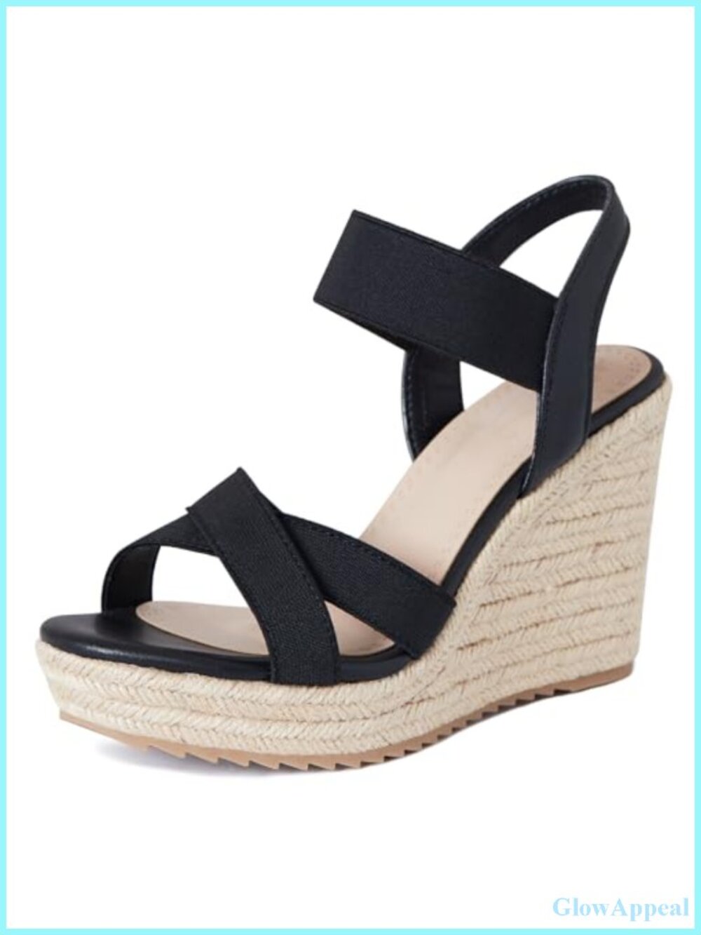 Wedge Sandals Open Toe Espadrille Platform Slip On Padded Ankle Strap